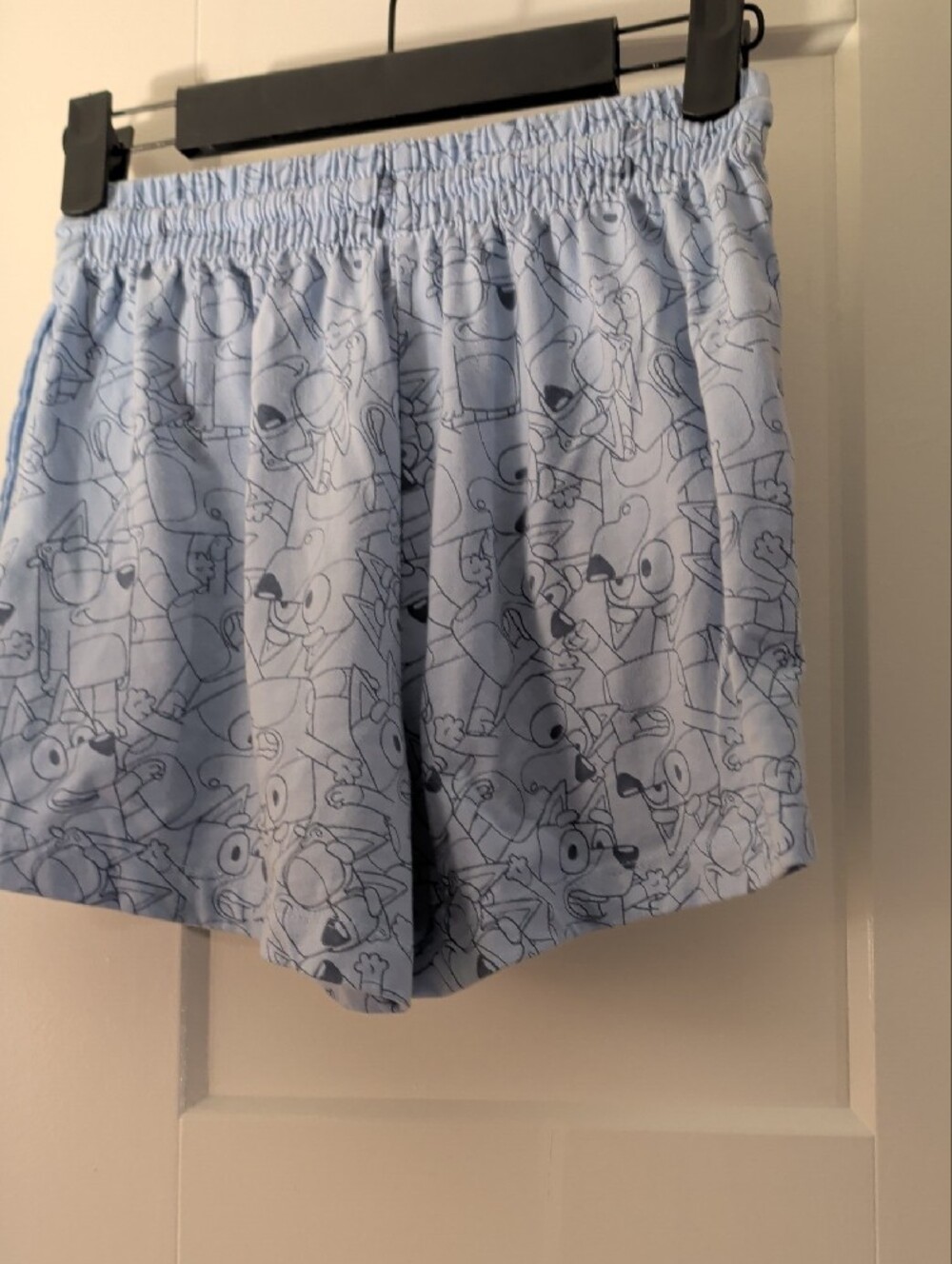 Light Blue Printed Drawstring Shorts - Picture 4 of 6